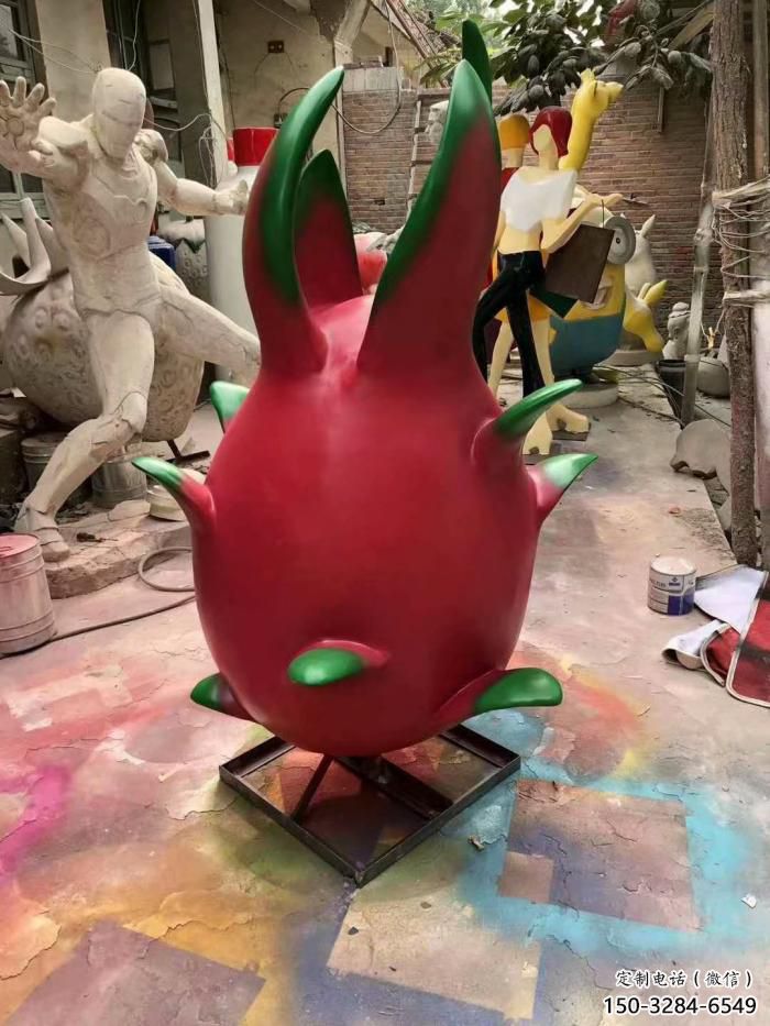 鏤空火龍果雕塑 廣場(chǎng)水果雕塑 門(mén)口小品