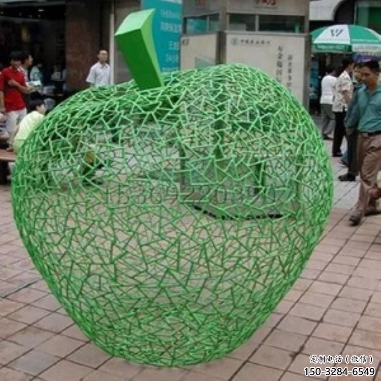 草地蘋果雕塑 現(xiàn)代校園果蔬雕塑 大型水果雕塑