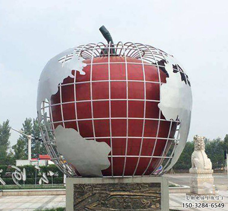 店門口蘋果雕塑 創(chuàng)意景觀雕塑 仿真擺件