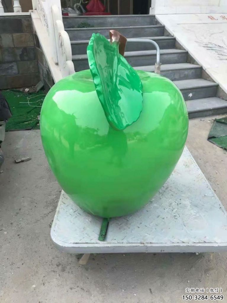 房地產(chǎn)蘋(píng)果雕塑 現(xiàn)代景觀水果雕塑 幾何果蔬雕塑