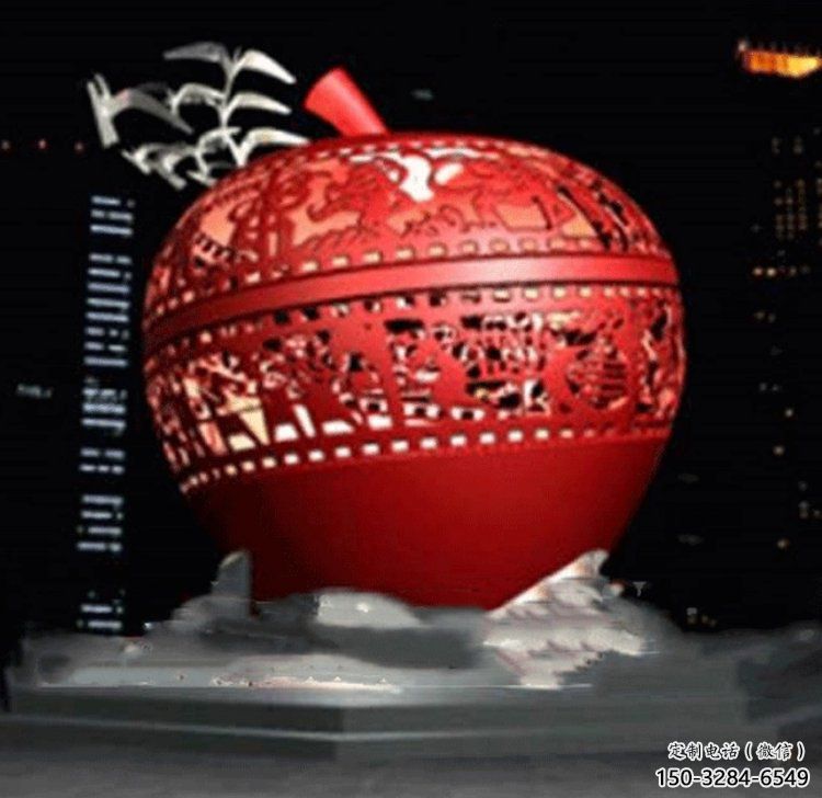 風(fēng)景區(qū)蘋果雕塑 售樓處廣場雕塑 仿真擺件