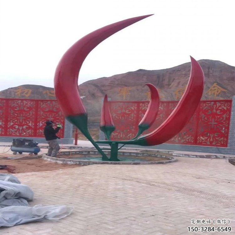 門(mén)口辣椒雕塑 售樓處仿真雕塑 彩繪小品