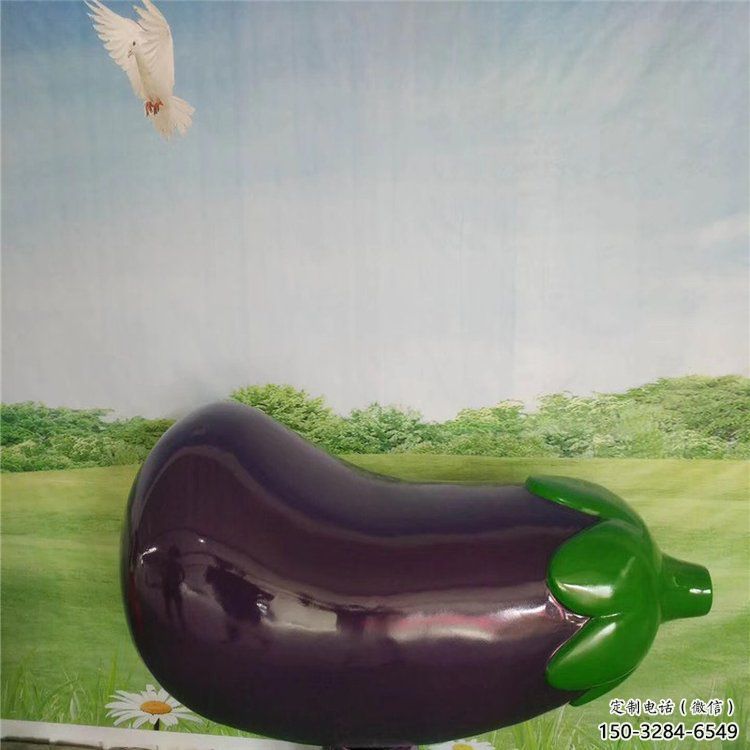 抽象茄子雕塑 店門(mén)口彩繪雕塑 步行街?jǐn)[件
