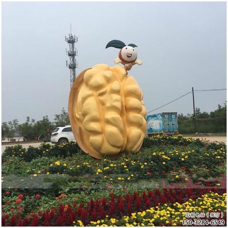 彩繪核桃雕塑 懸空餐飲店擺件 街頭雕塑