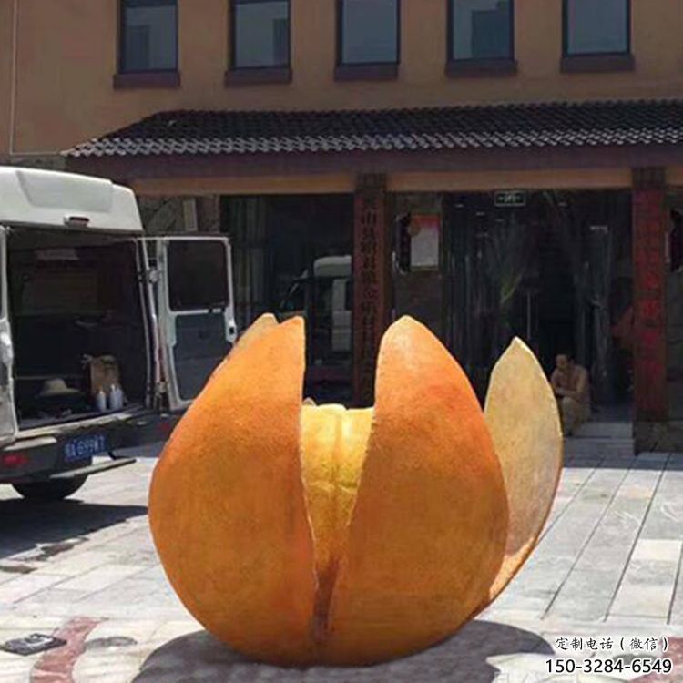 檸檬雕塑，水果仿真擺件，公園廣場(chǎng)雕塑 (1)