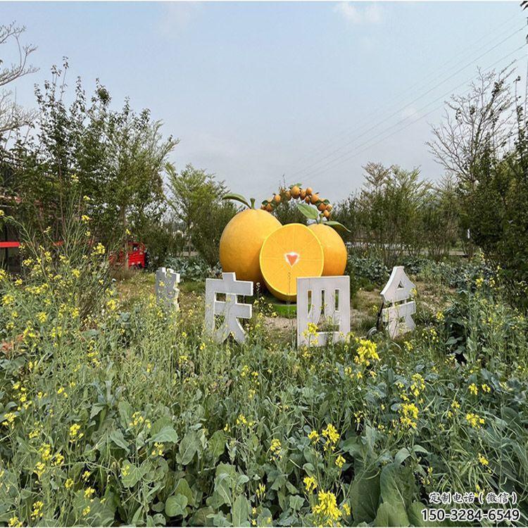 檸檬雕塑，水果仿真擺件，公園廣場雕塑 (7)