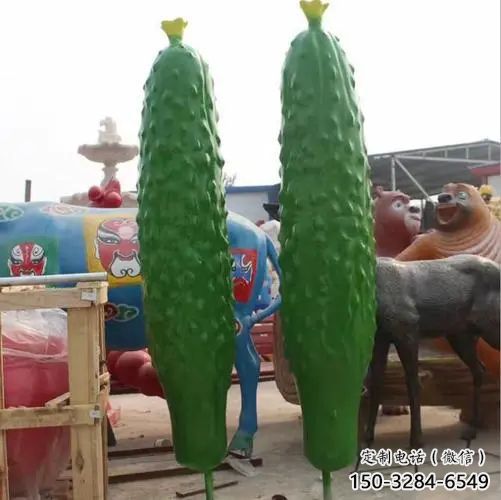 田間苦瓜雕塑 彩繪仿真雕塑 園林?jǐn)[件