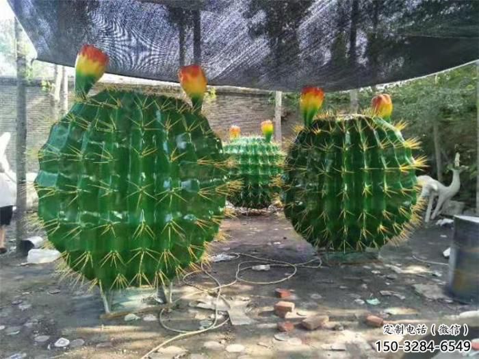 景觀場(chǎng)仙人掌雕塑 仿真花卉雕塑 景觀植物雕塑