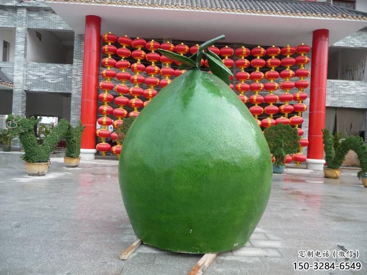 大門口柚子雕塑 發(fā)光公園果蔬雕塑 仿真水果雕塑