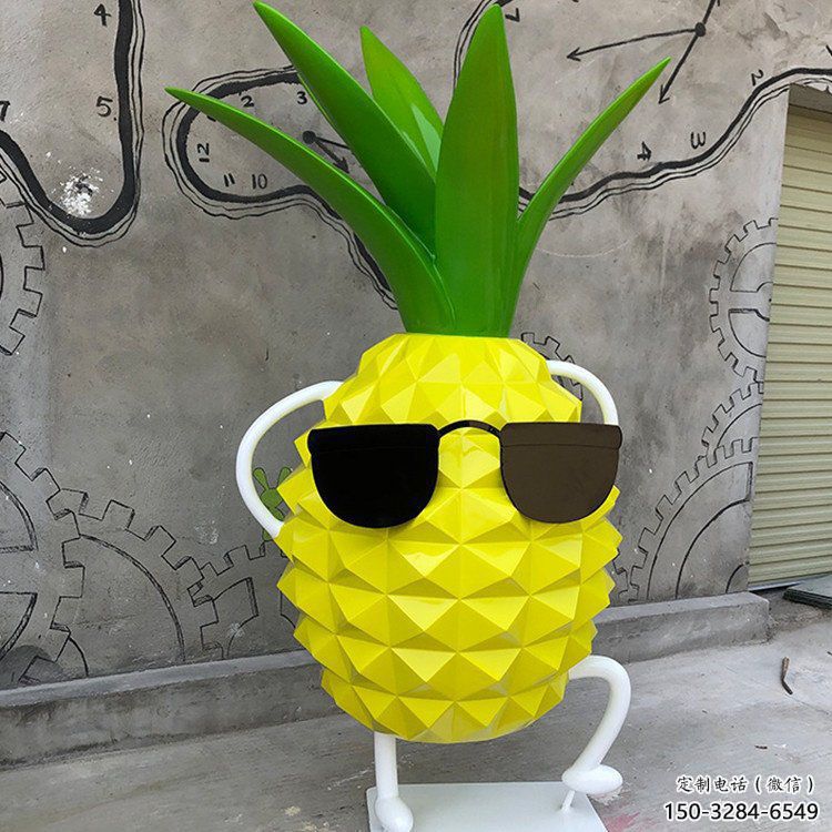 創(chuàng)意菠蘿雕塑 步行街店門口雕塑 果蔬小品