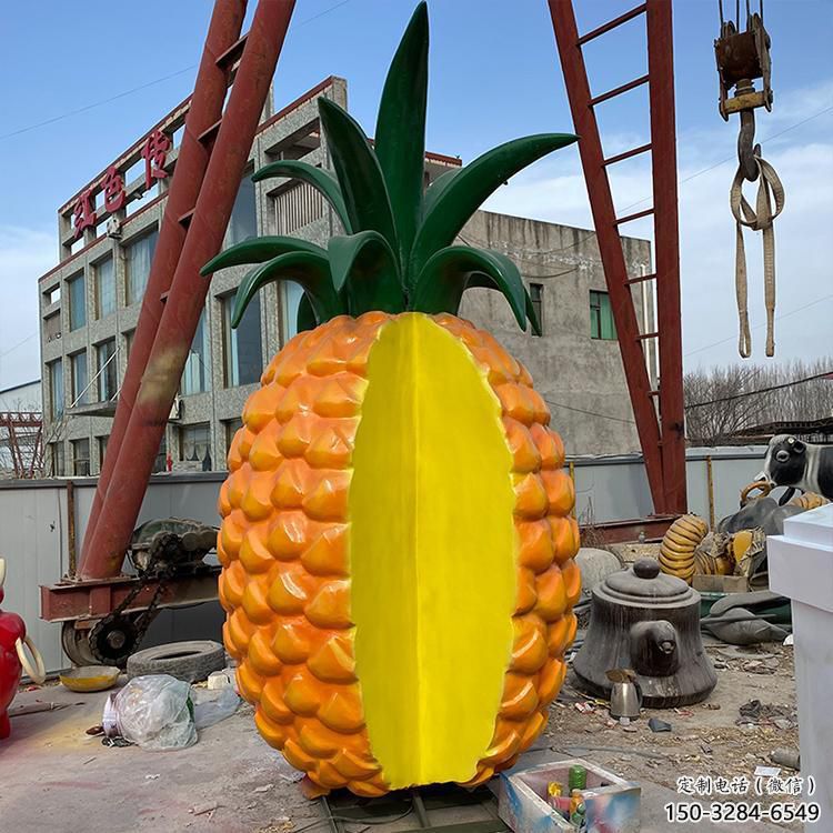 仿真菠蘿雕塑 店門(mén)口園林雕塑 果蔬小品