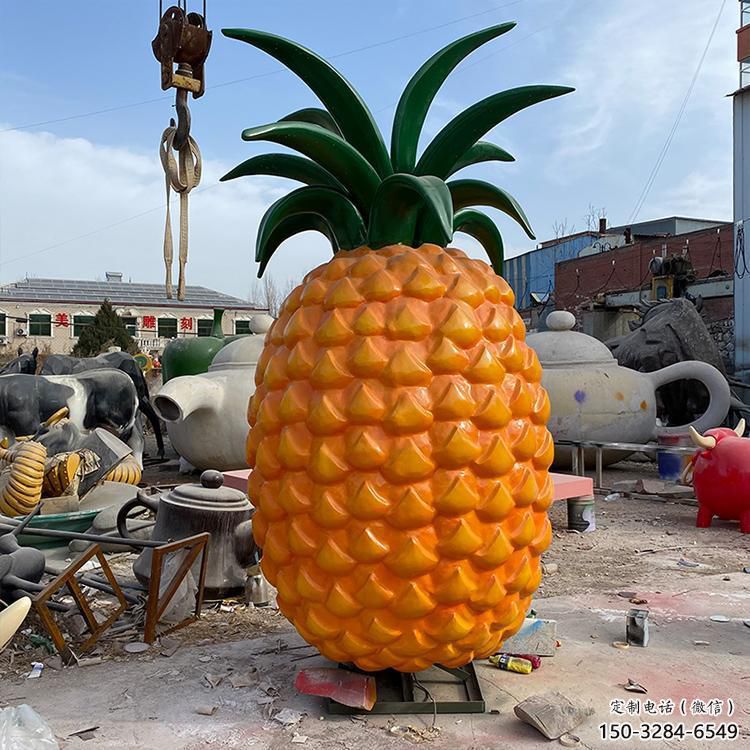 田間菠蘿雕塑 彩繪仿真雕塑 園林?jǐn)[件