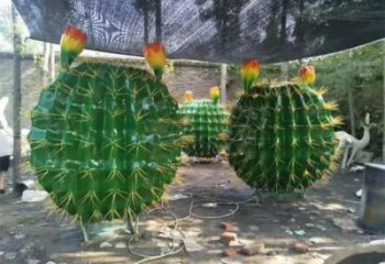 景觀場(chǎng)仙人掌雕塑 仿真花卉雕塑 景觀植物雕塑
