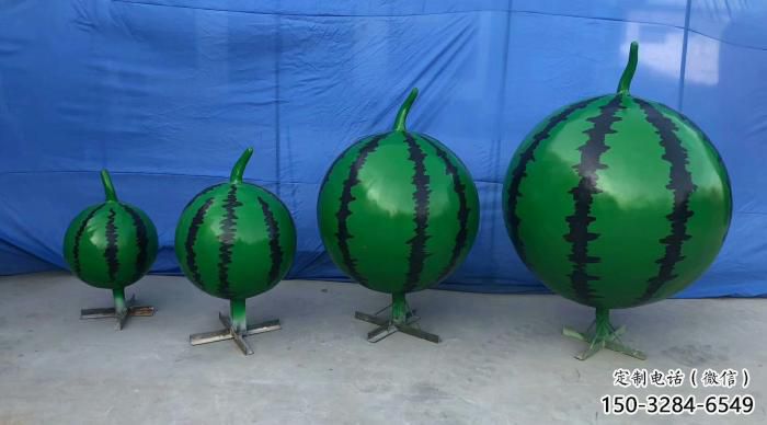 戶外西瓜雕塑 噴漆果蔬雕塑 燈光水果雕塑