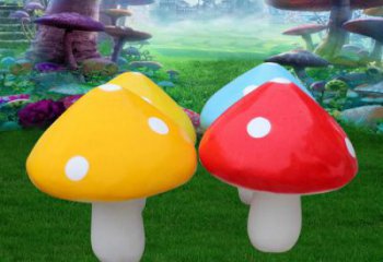仿古蘑菇雕塑 庭院彩繪雕塑 田間小品