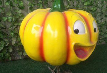 抽象南瓜雕塑 店門口彩繪雕塑 步行街?jǐn)[件