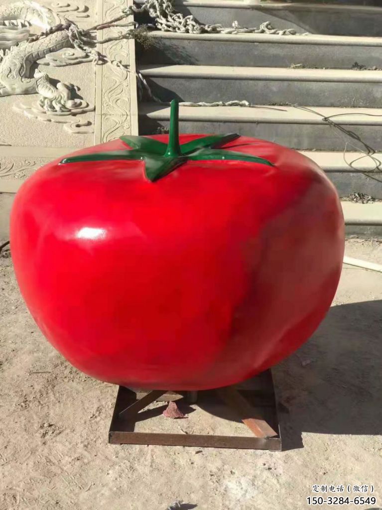 抽象番茄雕塑 店門口彩繪雕塑 步行街?jǐn)[件