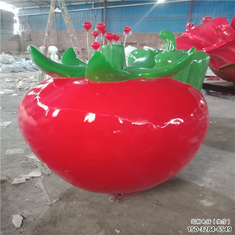 門(mén)口西紅柿雕塑 售樓處仿真雕塑 彩繪小品