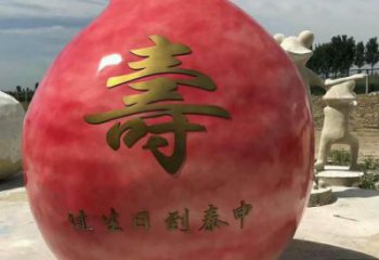城市桃子雕塑 風(fēng)景區(qū)彩繪雕塑 抽象擺件