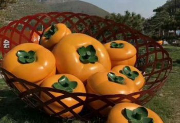 彩繪柿子雕塑 大型城市雕塑 商業(yè)街?jǐn)[件