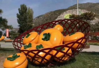 大型柿子雕塑 商業(yè)街廣場(chǎng)雕塑 彩繪擺件