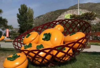 店門(mén)口柿子雕塑 創(chuàng)意景觀雕塑 仿真擺件