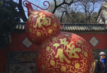 廣場(chǎng)葫蘆雕塑 抽象雕塑 烤漆植物雕塑