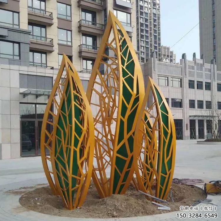 步行街樹葉雕塑 游樂(lè)場(chǎng)花卉雕塑 鑄造植物雕塑