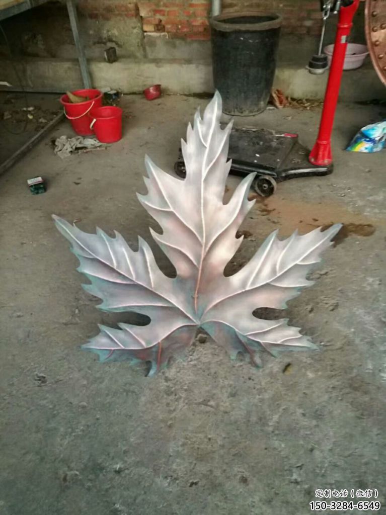 樹葉雕塑 抽象藝術(shù)植物雕塑 烤漆花卉雕塑