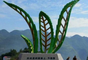 大門口樹葉雕塑 發(fā)光公園花卉雕塑 仿真植物雕塑