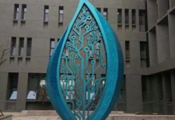 廣場樹葉雕塑 抽象花卉雕塑 烤漆植物雕塑