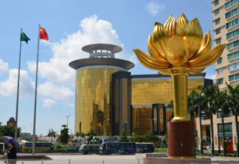 別墅區(qū)紫荊花雕塑 大型別墅區(qū)花朵雕塑 剪影花卉雕塑