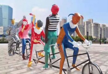 廣場(chǎng)小丑雕塑廠 公園民俗雕塑 抽象擺件