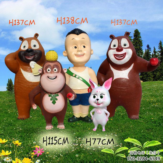 園林大頭兒子雕塑 風(fēng)景區(qū)卡通雕塑 廣場小品