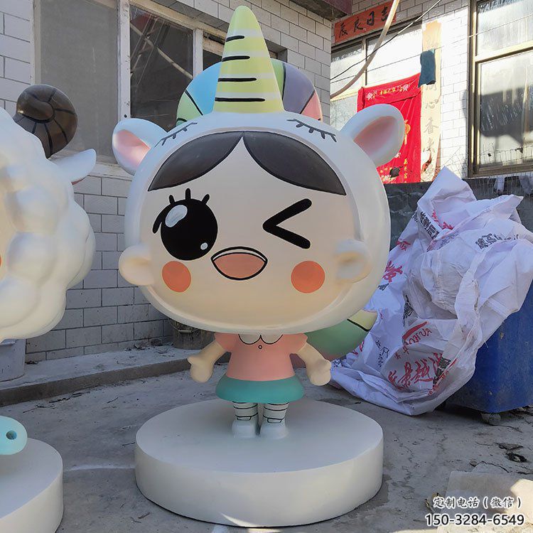 彩繪娃娃雕塑 動(dòng)漫雕塑 步行街?jǐn)[件