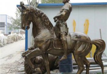 街道武士雕塑 現(xiàn)代景觀人物雕塑 彩繪古代雕塑