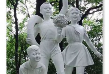 仿古少先隊(duì)員雕塑 庭院彩繪雕塑 學(xué)校小品