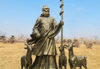 仿古釣魚雕塑 庭院彩繪雕塑 田間小品