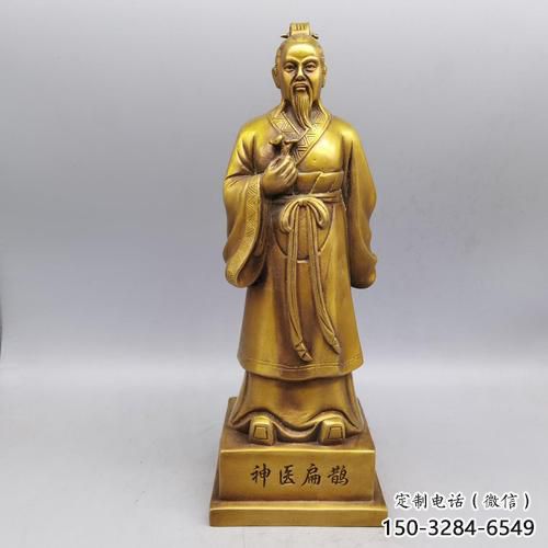 烤漆扁鵲雕塑 鑄銅名醫(yī)雕塑 室內(nèi)藥王雕塑