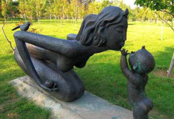 大型商場(chǎng)母親雕塑 仿真女人果雕塑 鑄銅肖像雕塑