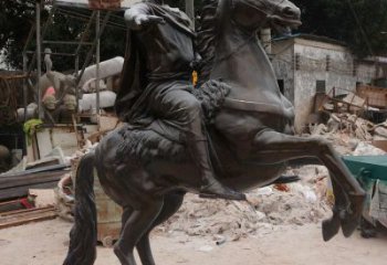 創(chuàng)意騎馬人雕塑 步行街店門(mén)口雕塑 民俗小品