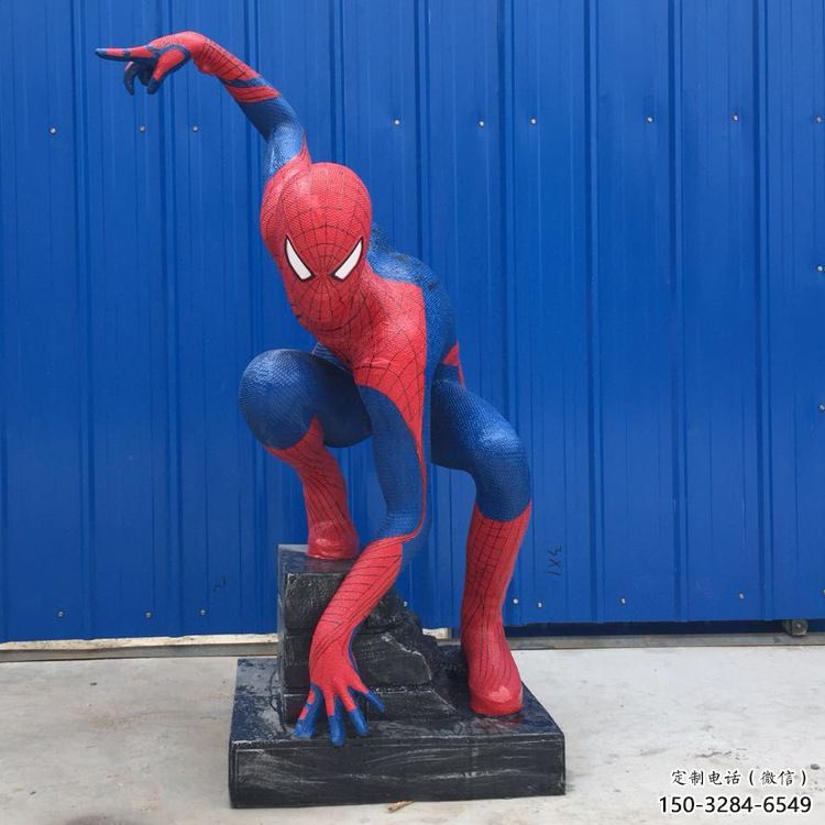 田間蜘蛛俠雕塑 彩繪卡通雕塑 園林?jǐn)[件