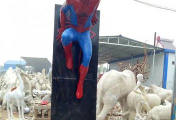 酒店蜘蛛俠雕塑 庭院卡通雕塑 彩繪小品