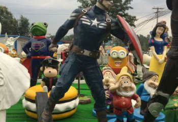 門(mén)口蜘蛛俠雕塑 售樓處卡通雕塑 彩繪小品