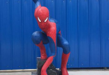 田間蜘蛛俠雕塑 彩繪卡通雕塑 園林擺件