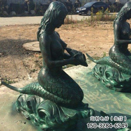 大門口美人魚雕塑 發(fā)光公園卡通雕塑 仿真動漫雕塑