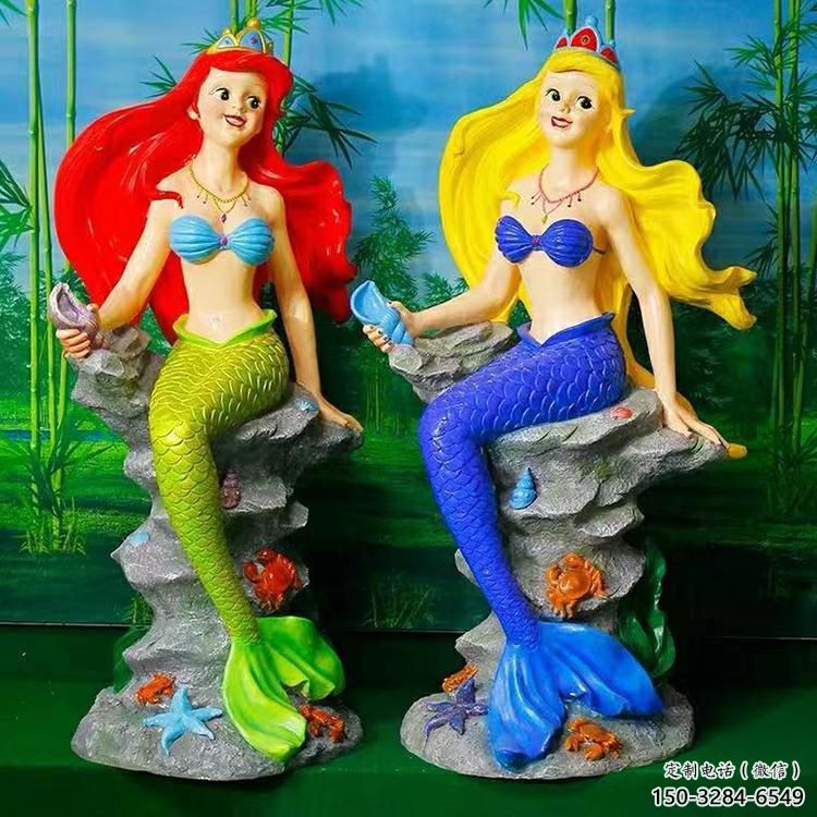 動(dòng)漫美人魚(yú)雕塑 店門口園林雕塑 卡通小品