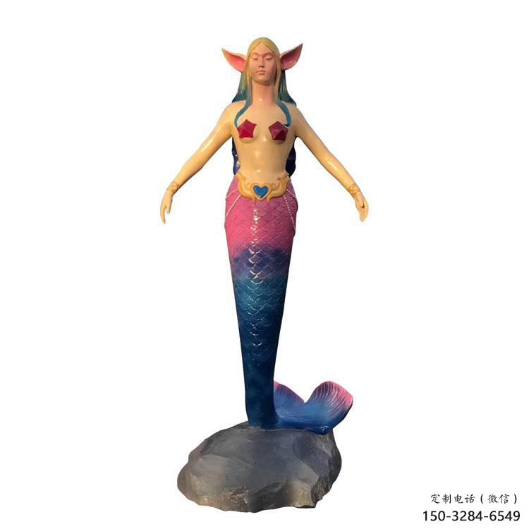 廣場(chǎng)美人魚雕塑 抽象景觀卡通雕塑 烤漆動(dòng)漫雕塑