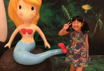 公園美人魚(yú)雕塑 戶外景觀雕塑 抽象動(dòng)漫雕塑