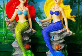 園林美人魚雕塑 城市廣場雕塑 步行街?jǐn)[件